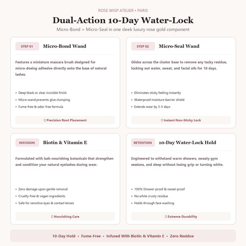 Rose Wisp 2-in-1 Waterproof Lash Bond & Seal (10-Day Hold)
